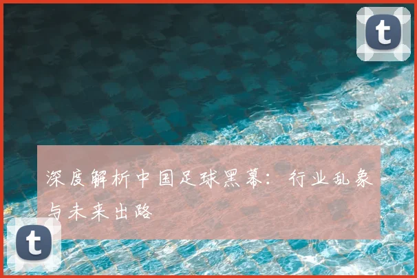 深度解析中国足球黑幕：行业乱象与未来出路